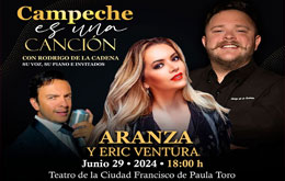 Rodrigo de la Cadena con Aranza y Eric Ventura en Campeche