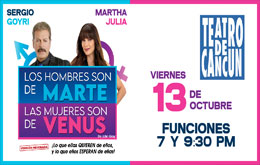 Los Hombres son de Marte, las Mujeres son de Venus en Cancún