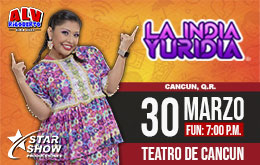 La India Yuridia en Cancún