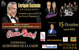 Enrique Guzmán y Chavos + Ruckos en concierto en Cuernavaca