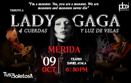 Tributo a Lady Gaga a 4 cuerdas y Luz de Velas - Mérida